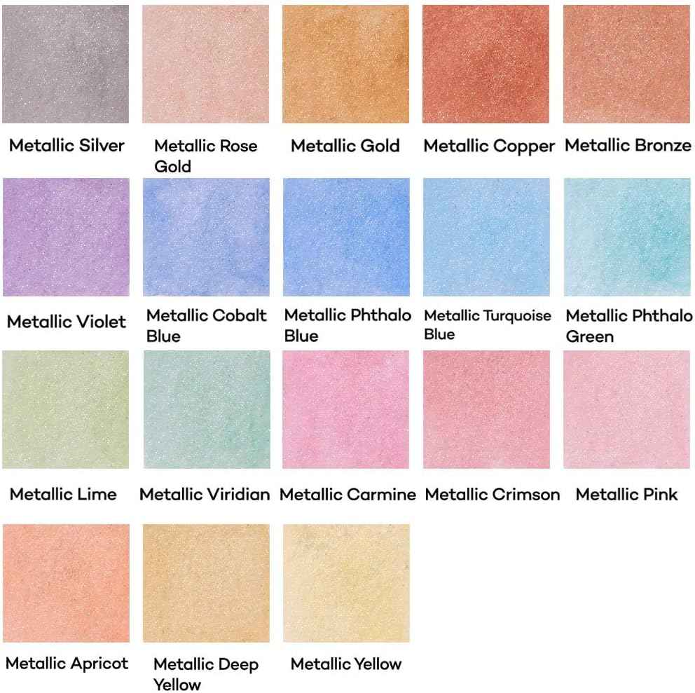 Mont Marte 21 Piece Premium Metallic Watercolor Cake Set - TTpen