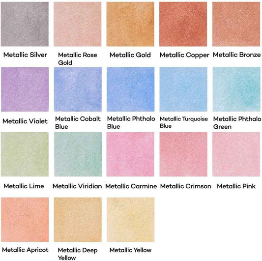 Mont Marte 21 Piece Premium Metallic Watercolor Cake Set - TTpen