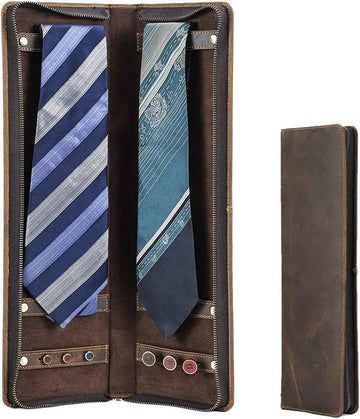 Ties Travel Case Leather Neckties Storage Box