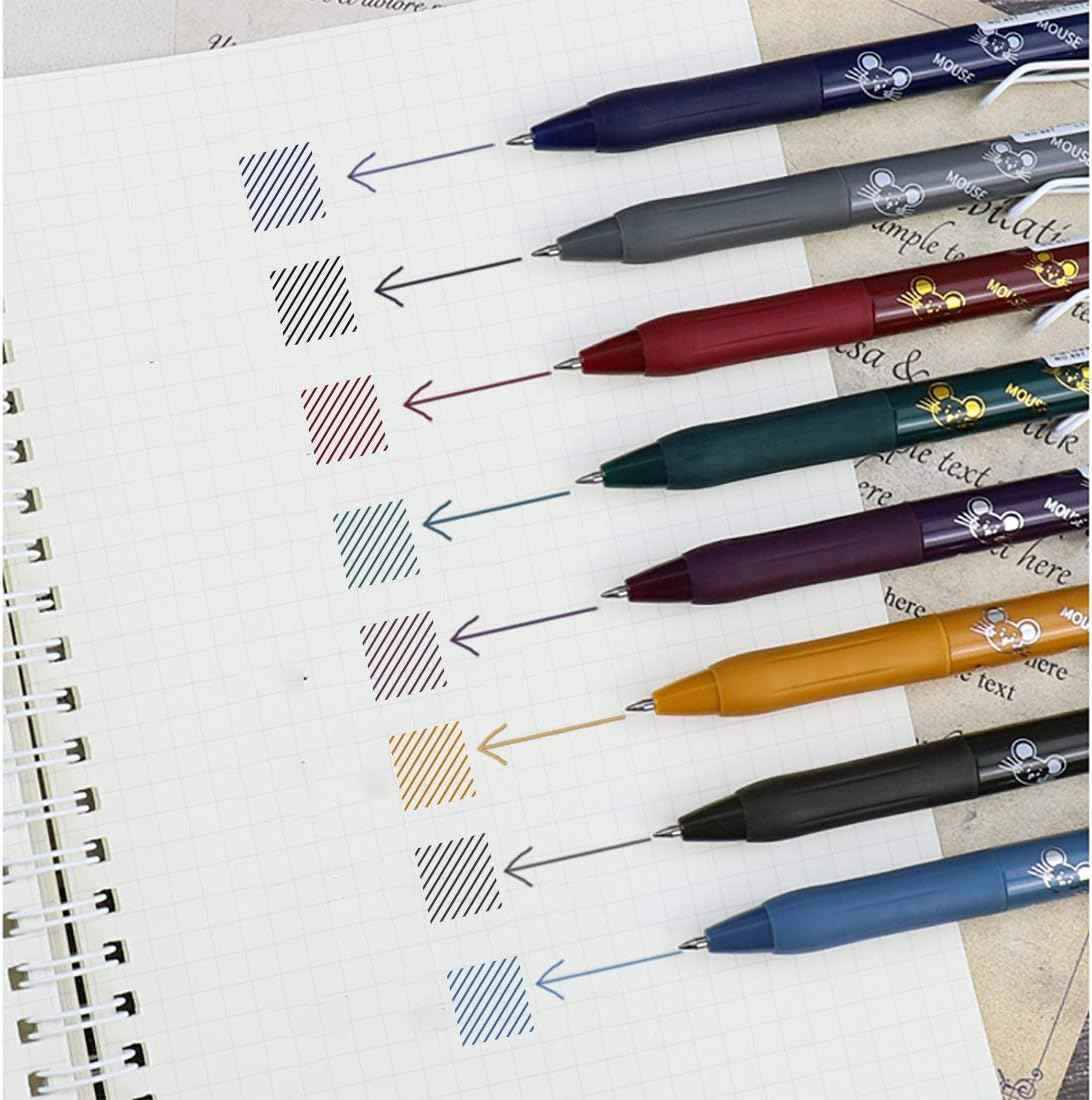 COLNK Colored Gel Pens with Retro Ink Retractable,0.5mm,8 Pack - TTpen