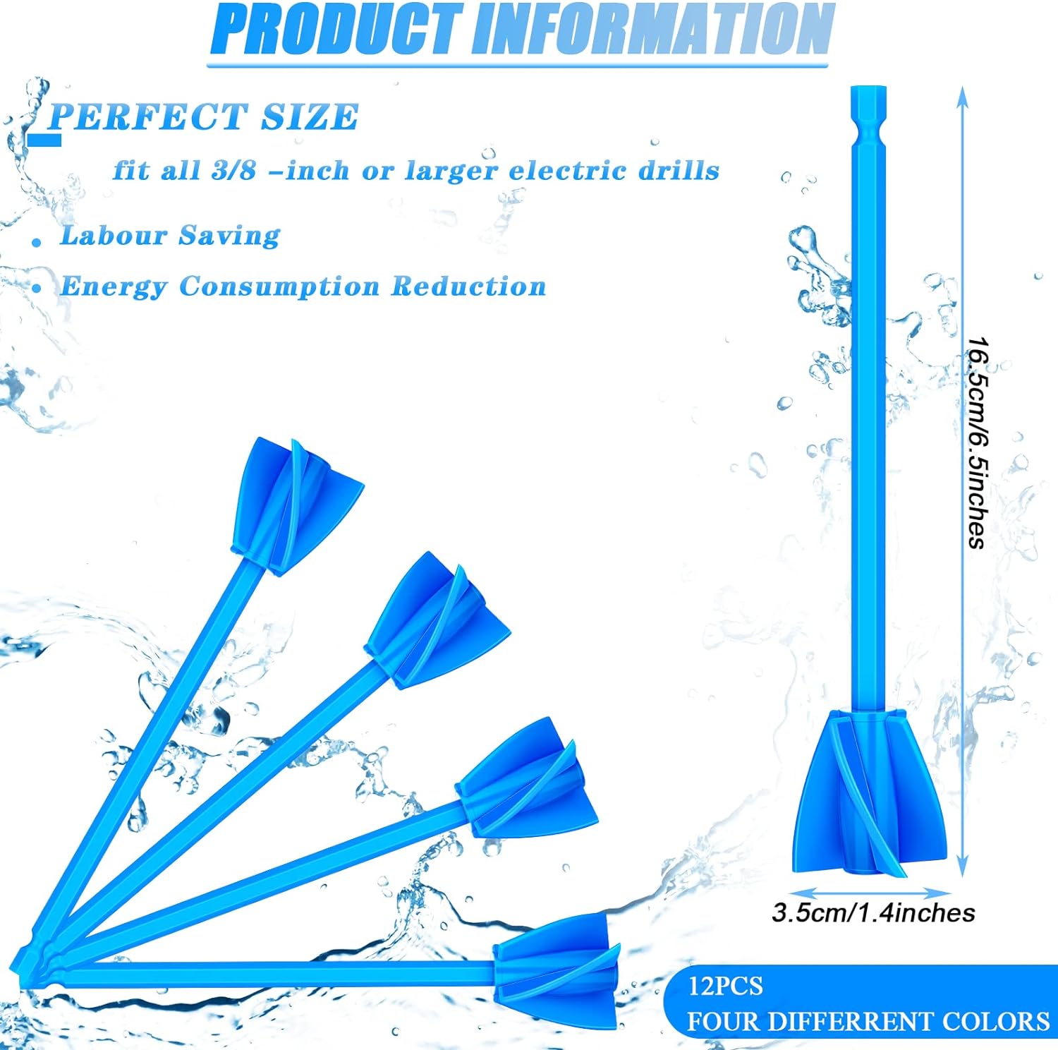 12Pcs Helix Paint Mixer Drill Attachment