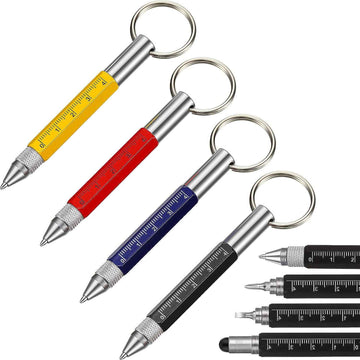 4Pcs 6In1 Multitool Tech Tool Pen Key Ring Screwdriver Pen with Ruler - TTpen