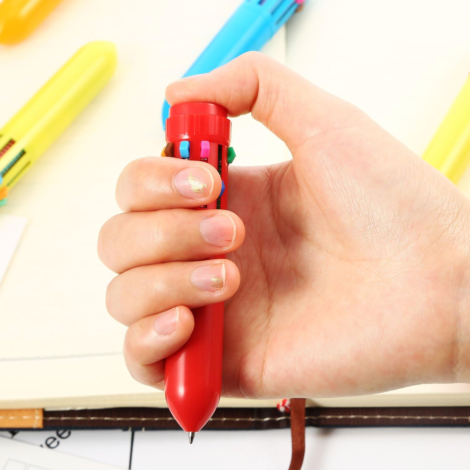 10in1 Retractable Ballpoint Pens Multicolor Pens for Students Kids