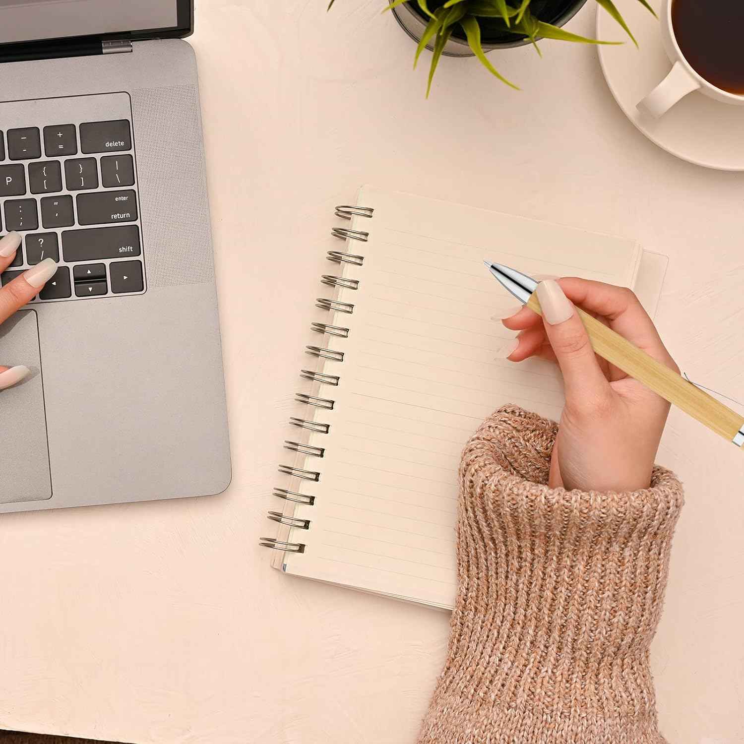 150Pcs Bamboo Ballpoint Pens Wooden Retractable Ballpoint Pen Bamboo Black Ink 1mm Pen Wood Sustainable Pens for Men Women Employee Writing Signature Journaling Home Office School - TTpen