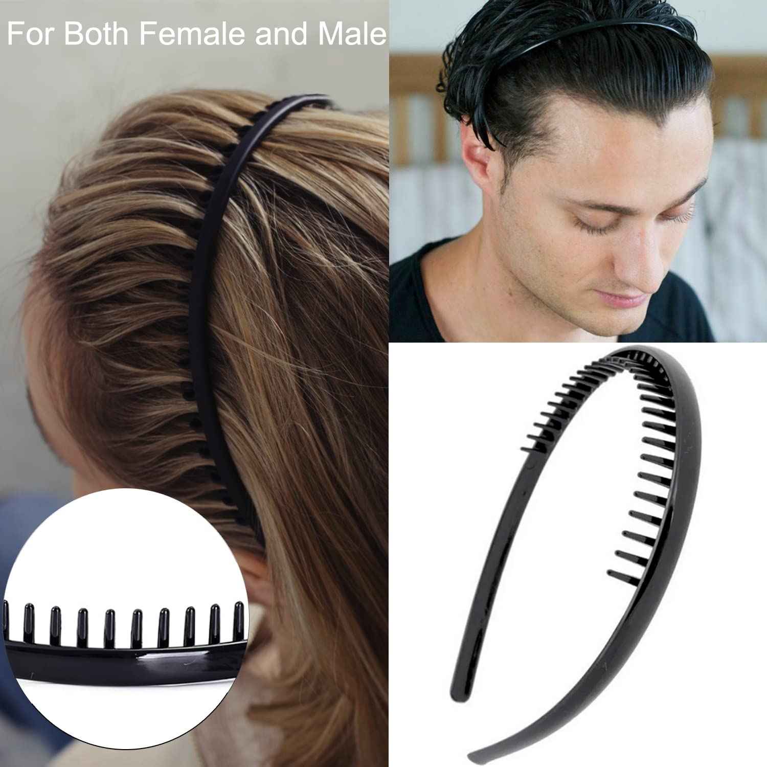 8PCS Fashion Effortless Plastic Headbands with Teeth Comb