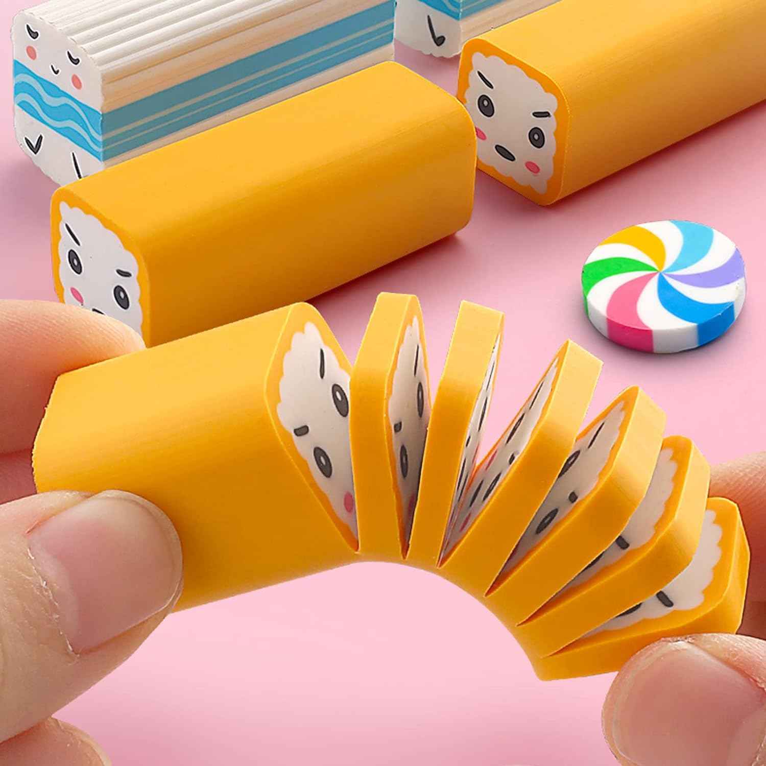 Food Sushi Desserts Long Pencil Erasers 12 Pack - TTpen