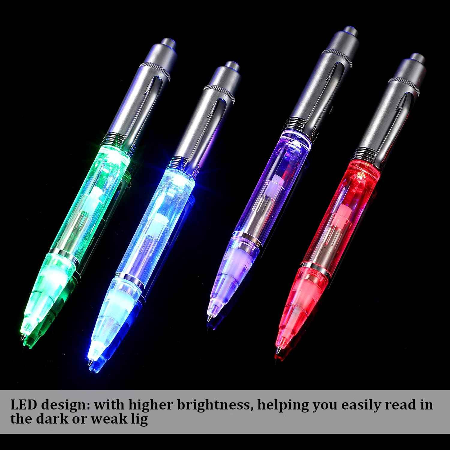 16Pcs LED Penlight Light-up Ballpoint Pens for Night Writing Rainbow - TTpen