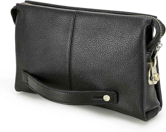 Genuine Leather Men Clutch Purse Bag Wallet Anti Theft