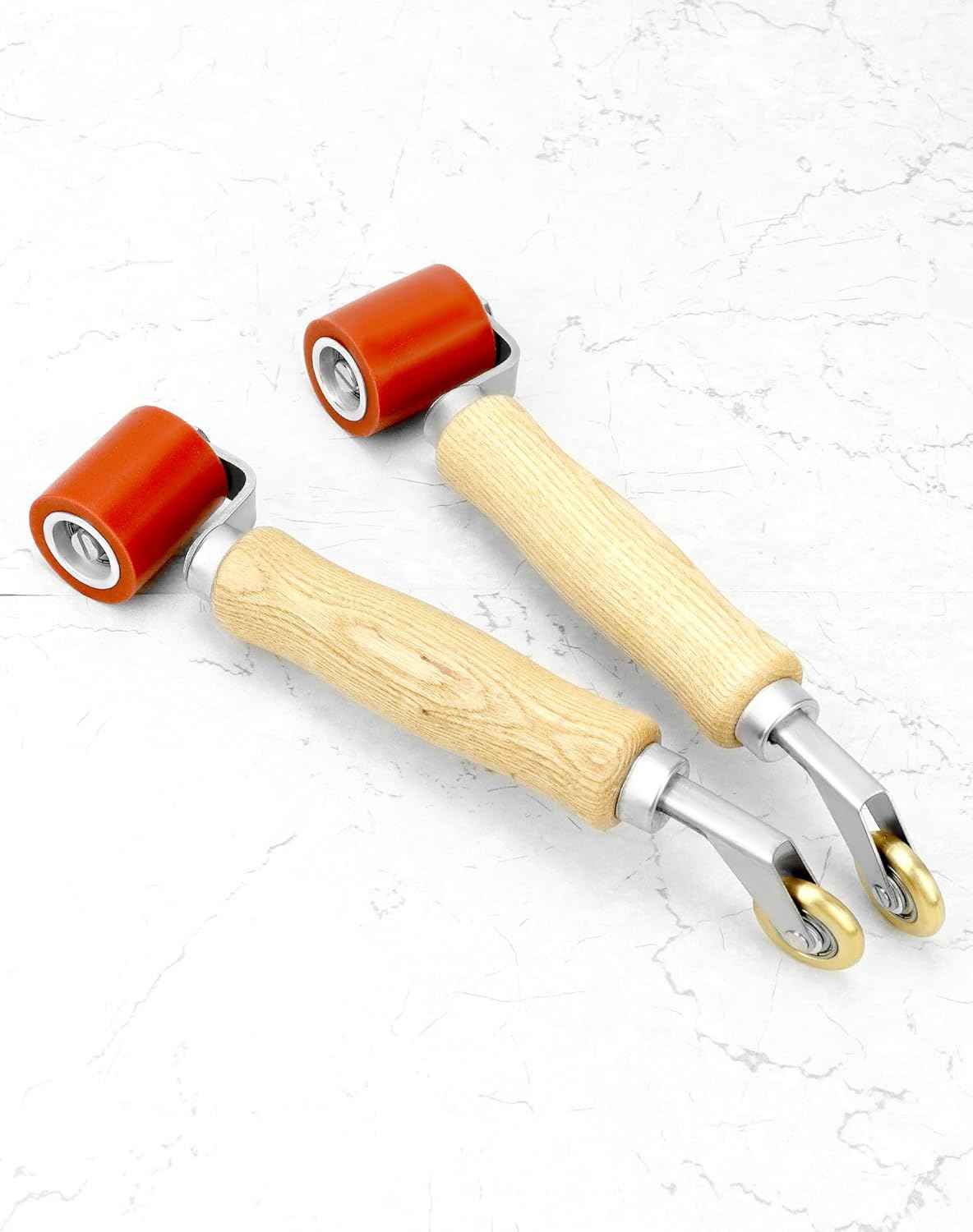 QWORK Seam Roller, 40mm Silicone Seam Roller with 6mm Brass Detail Penny Roller, Smoothing Seam Roller Tool for PVC/TPO/EPDM Single Ply Roofing Tape - TTpen