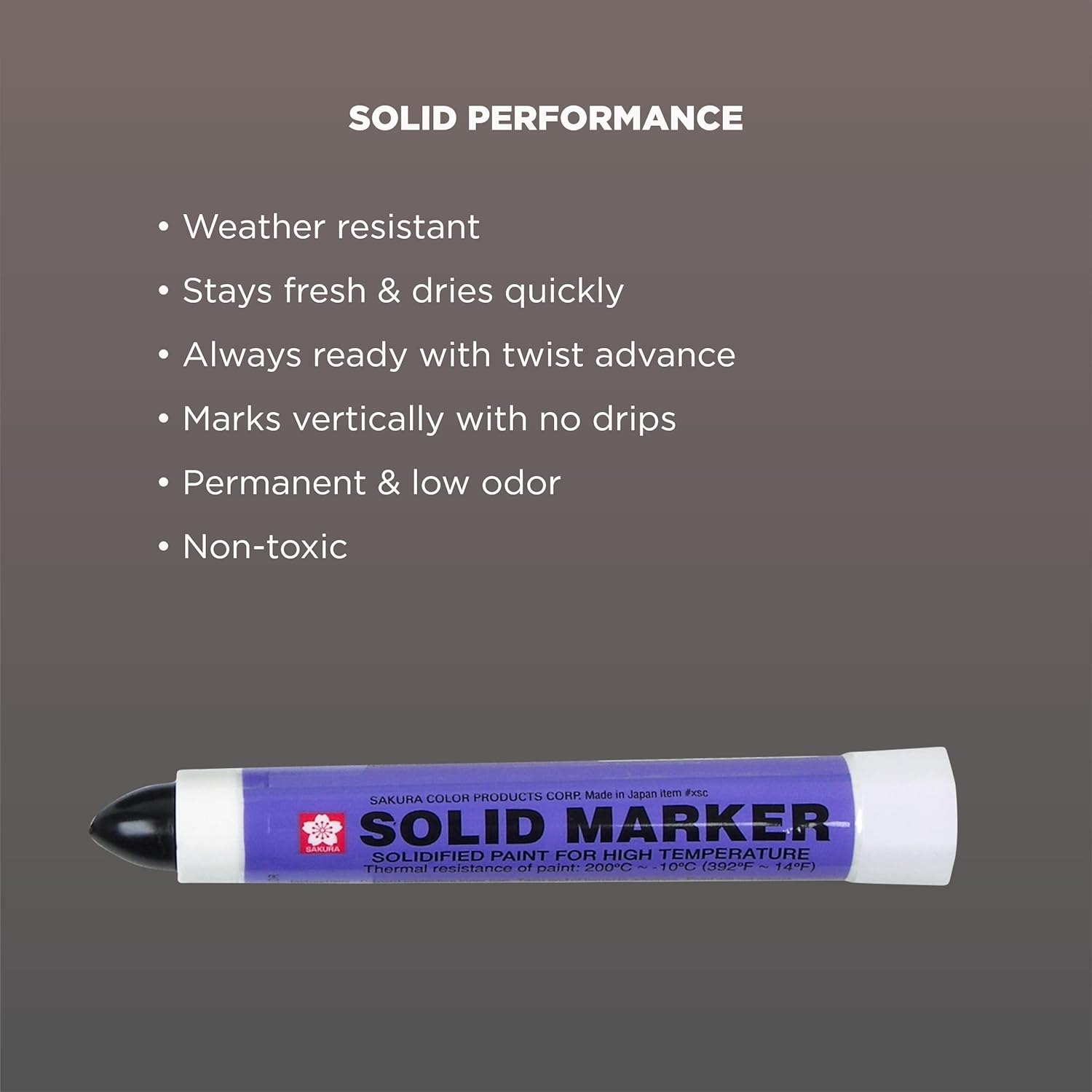 SAKURA Solid Marker,Permanent Marker Paint Pens,12 Pack,Black