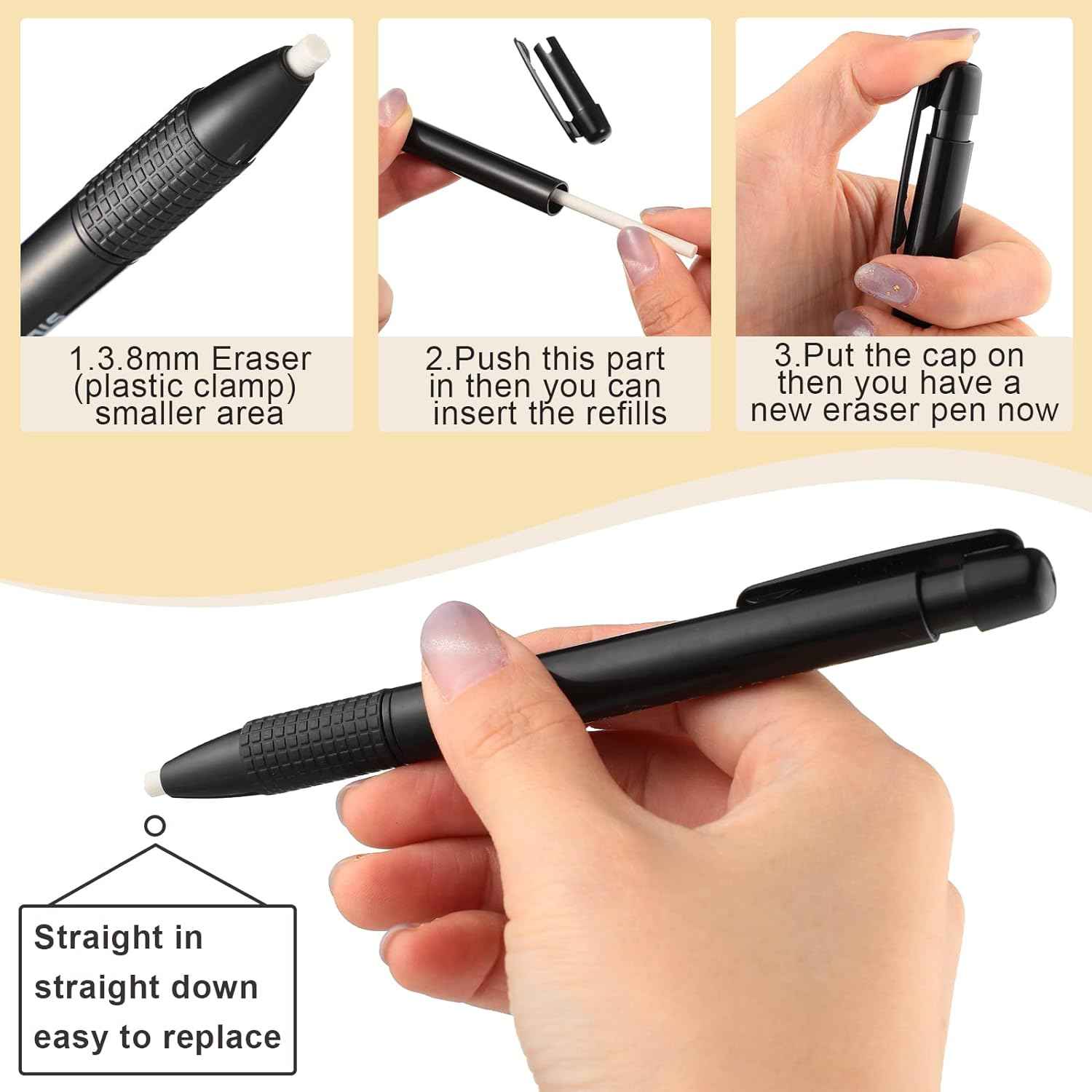 Mechanical Retractable Pen Style Eraser with Refill - TTpen