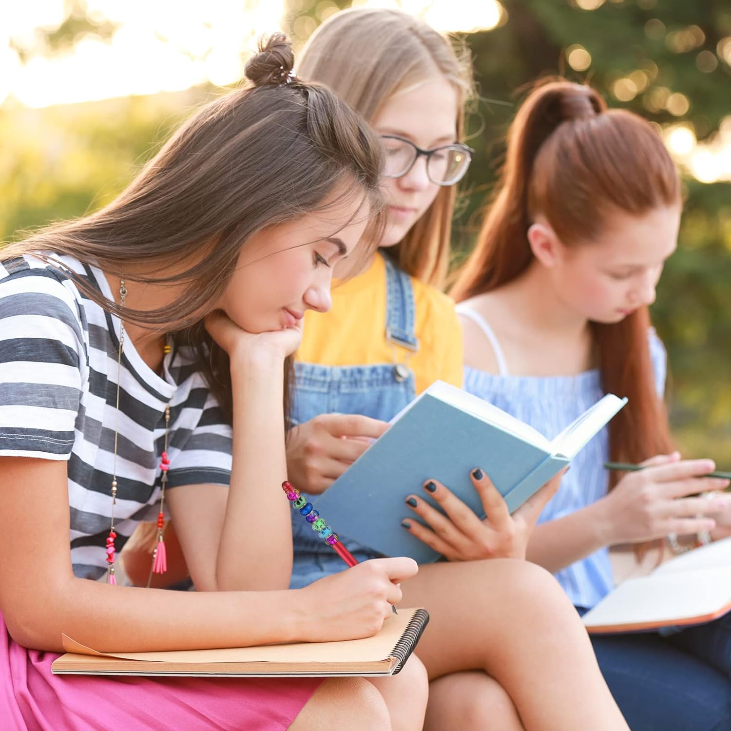 10pcs Metal Beadable Ballpoint Pens Assorted Colors with Refills