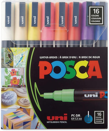 Uni Posca Paint Marker PC-3M - Fine Point - 16 Color Set