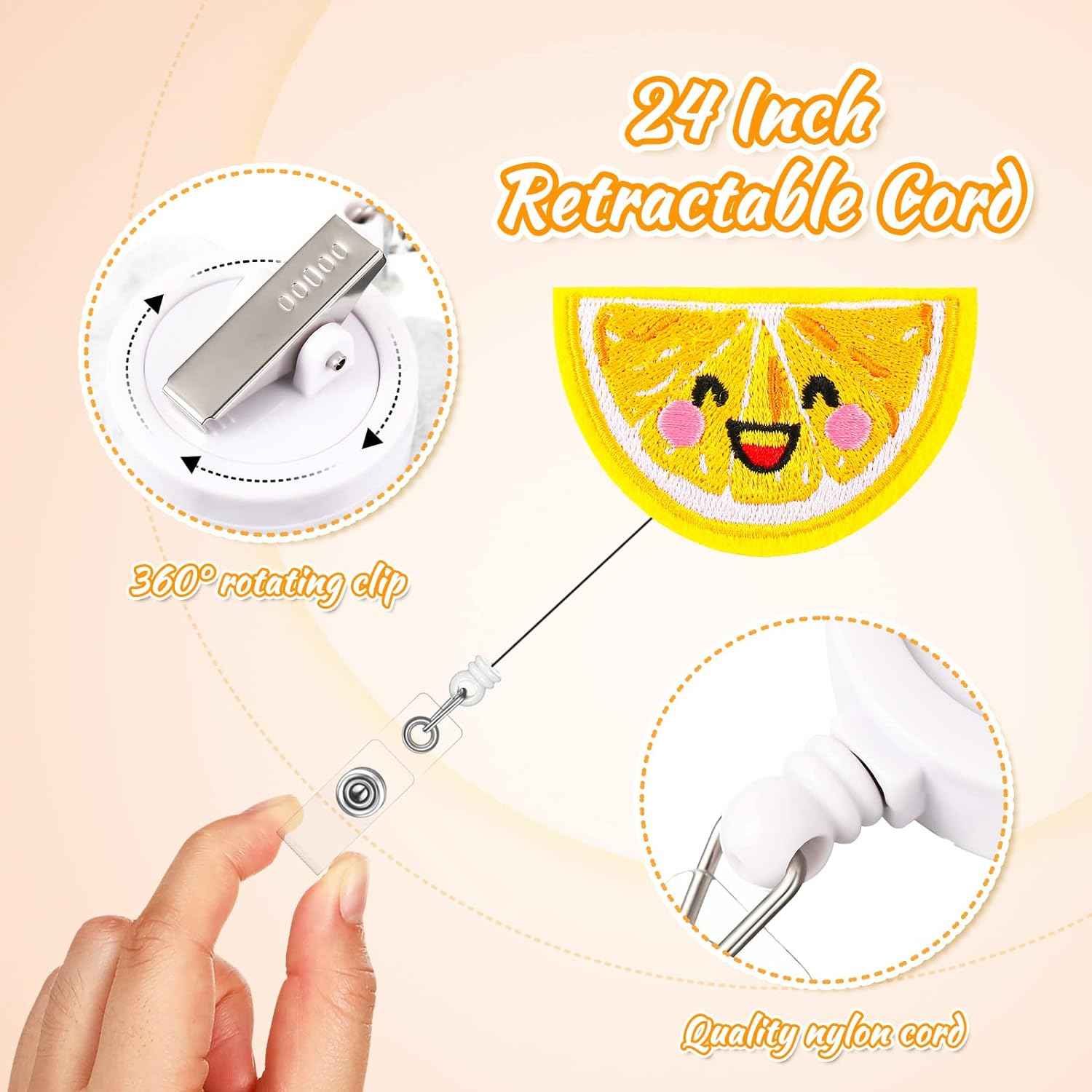 6Pcs Felt Badge Reel Holder for Nurse Doctor Teacher(Fruit and Animal) - TTpen