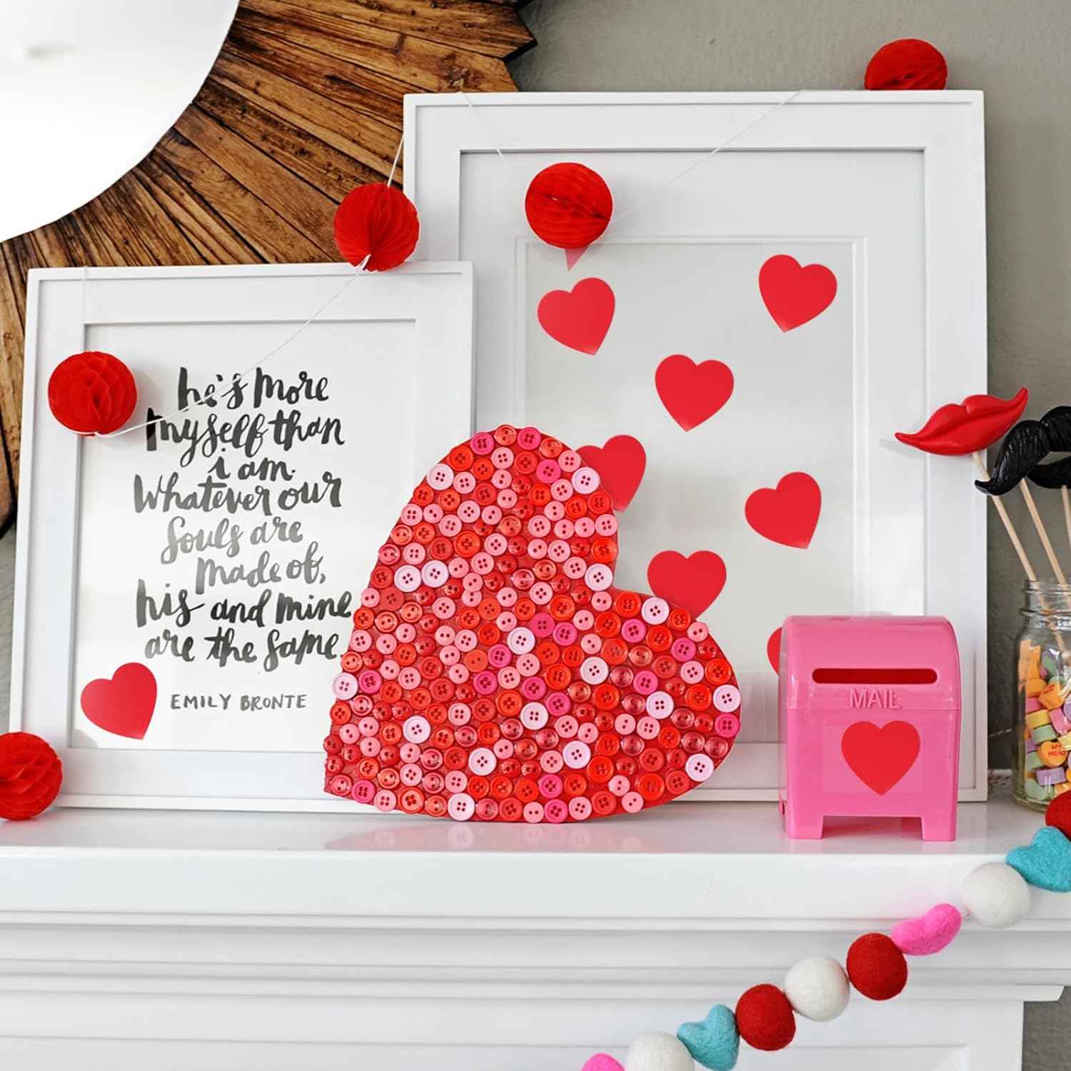 500Pcs Red Heart Stickers 1 inch - TTpen