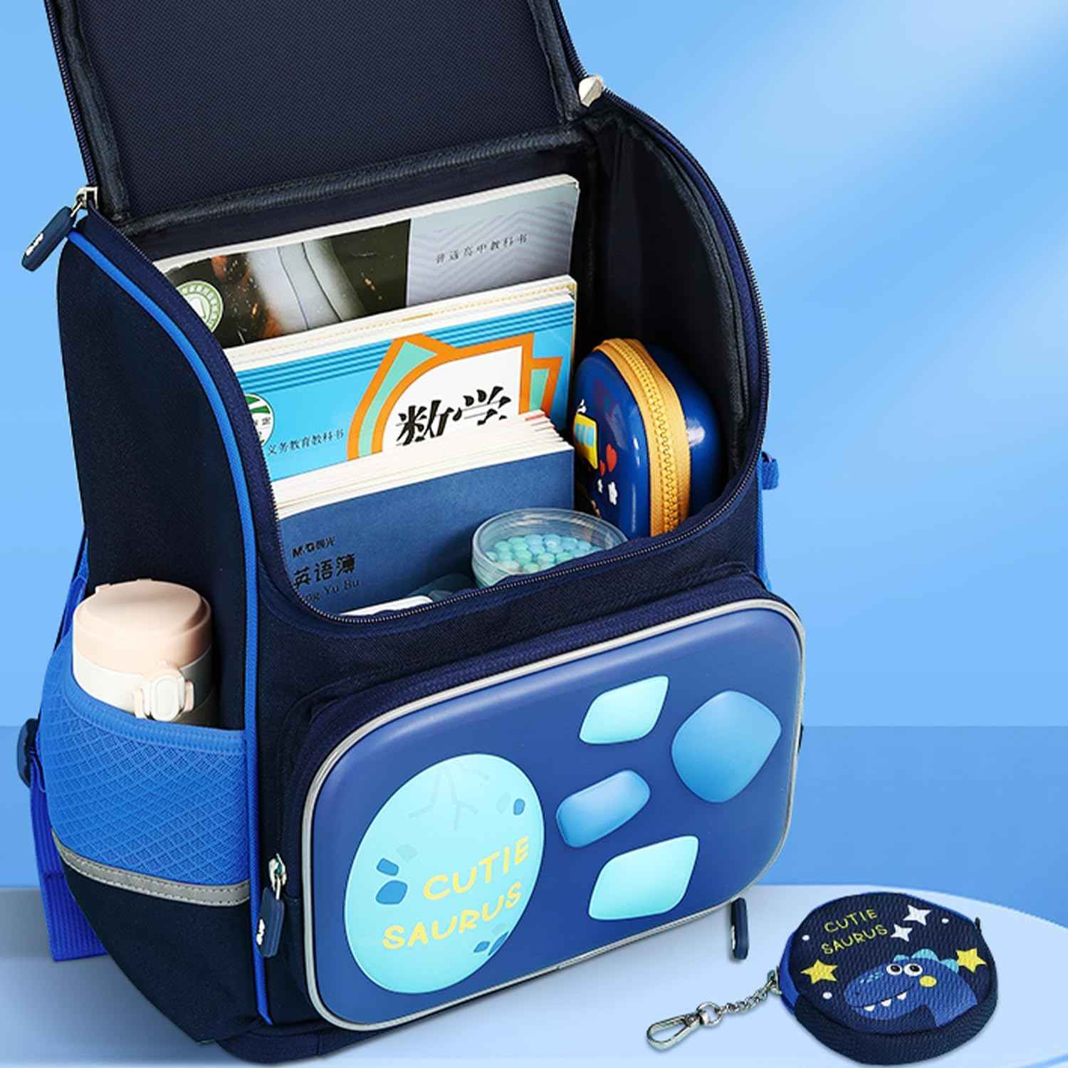 M&G Kids Large Capacity Blue Dinosaur Backpack Boys School Bag - TTpen