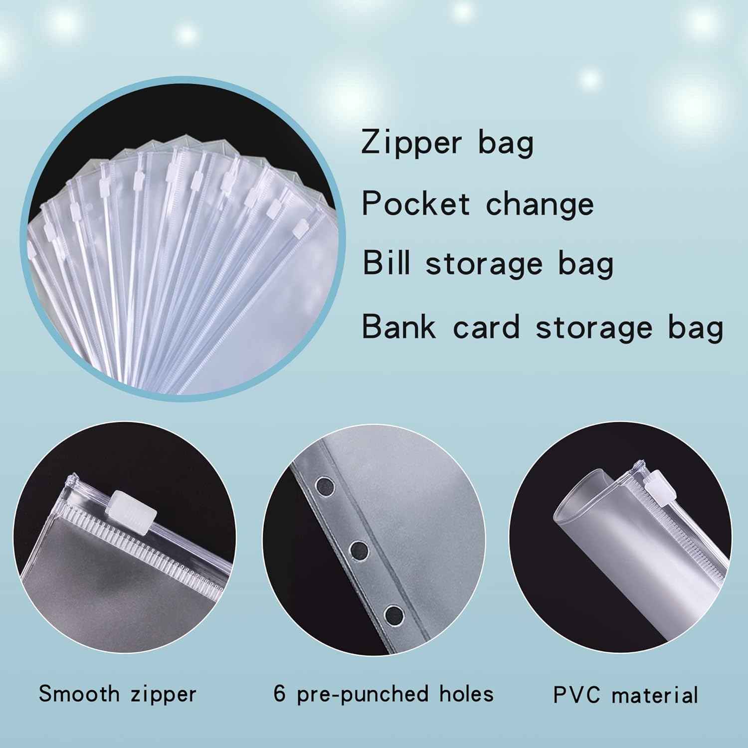 A6 Budget Binder with 12pcs Zipper Cash Envelopes Money Organizer - TTpen