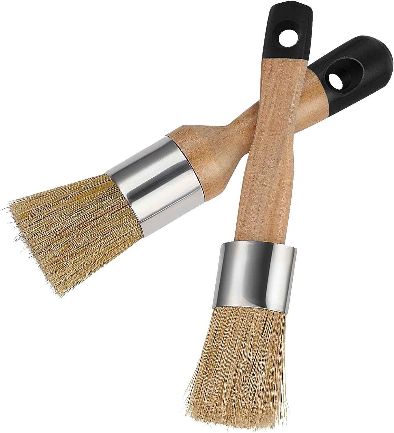 2 Pack Chalk and Wax Paint Brush Tool Flat and Round - TTpen