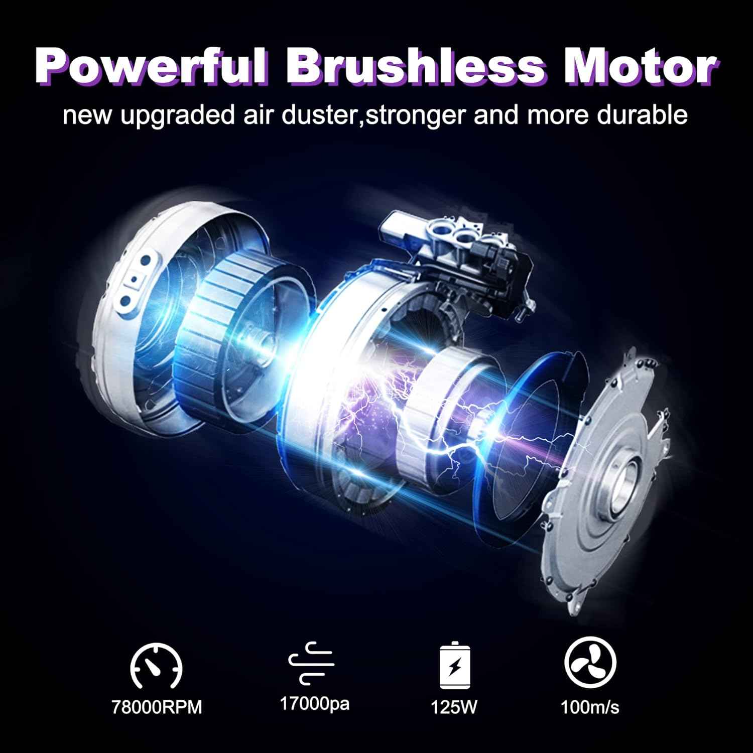 Electric Compressed Air Duster Computer Vacuum,15000mAh Rechargeable - TTpen
