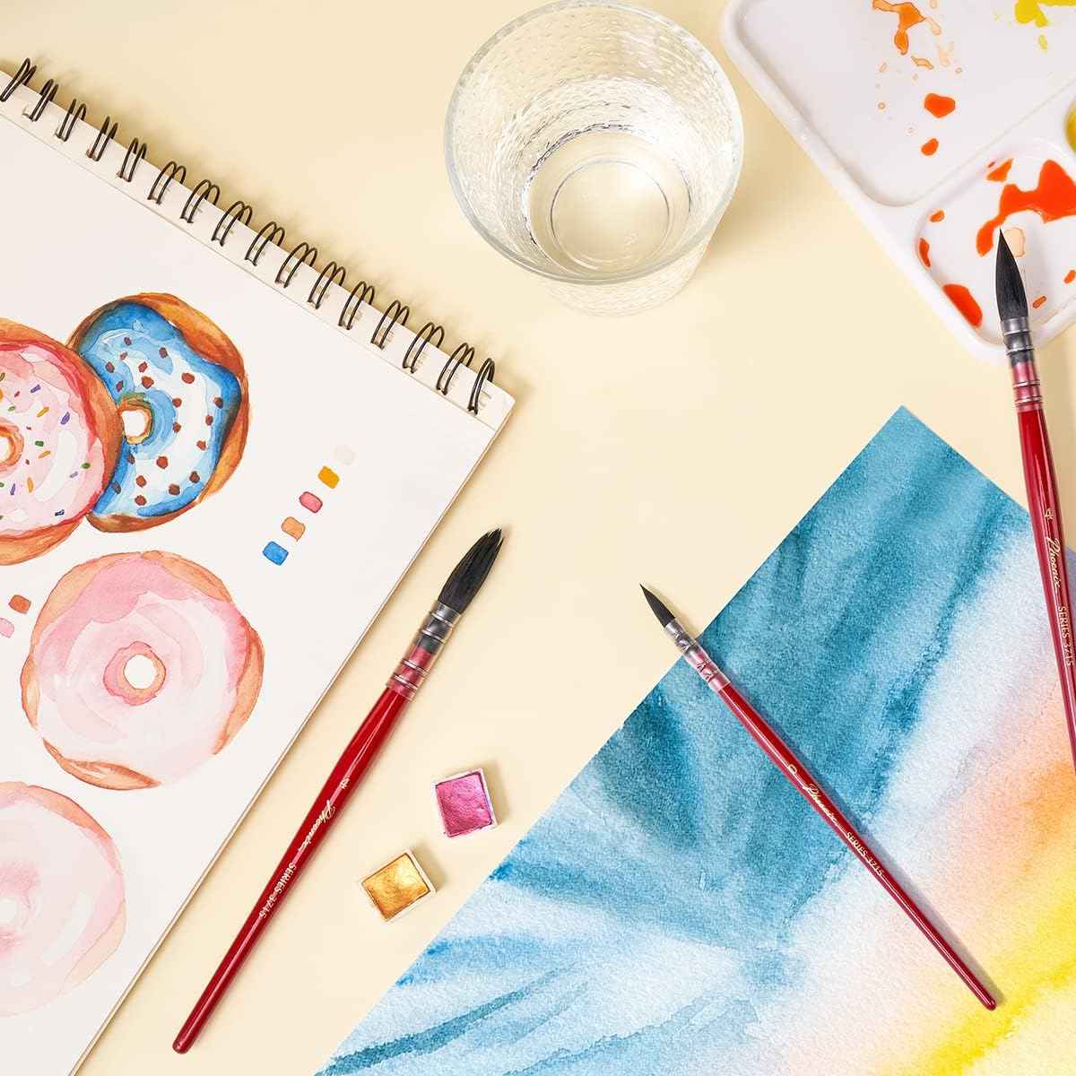 4PCS Watercolor Synthetic Squirrel Hair Paint Brushes Kit - TTpen