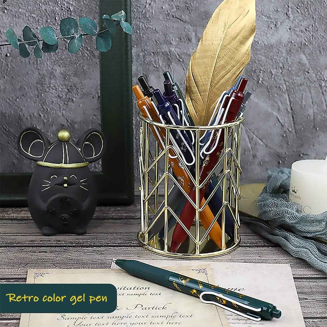 COLNK Colored Gel Pens with Retro Ink Retractable,0.5mm,8 Pack - TTpen