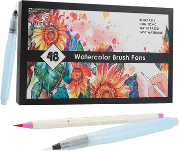 MAIKEDEPOT 48 Colors Watercolor Brush Pens with 2 Blending Brush - TTpen