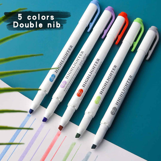 MAIKE Real Mild Pastel Highlighters 5 Cold Colors Markers - TTpen