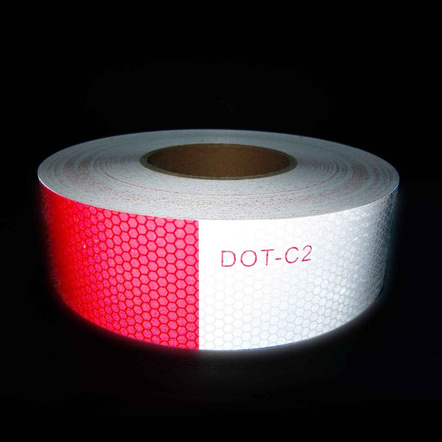 DOT-C2 Reflective Safety Warning Tape 2 Inch x 100 Feet Red/White - TTpen