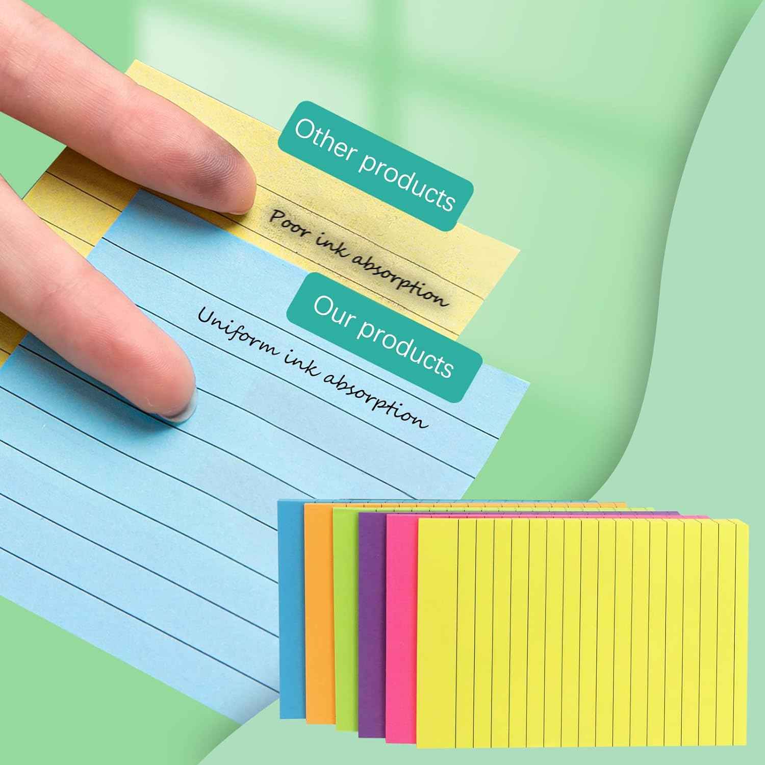 Lined Sticky Notes 4 X 6 Inch,50 Sheets/pad,6 Color - TTpen