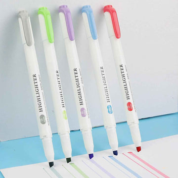 MAIKE Real Mild Pastel Highlighters 5 Cold Colors Markers - TTpen