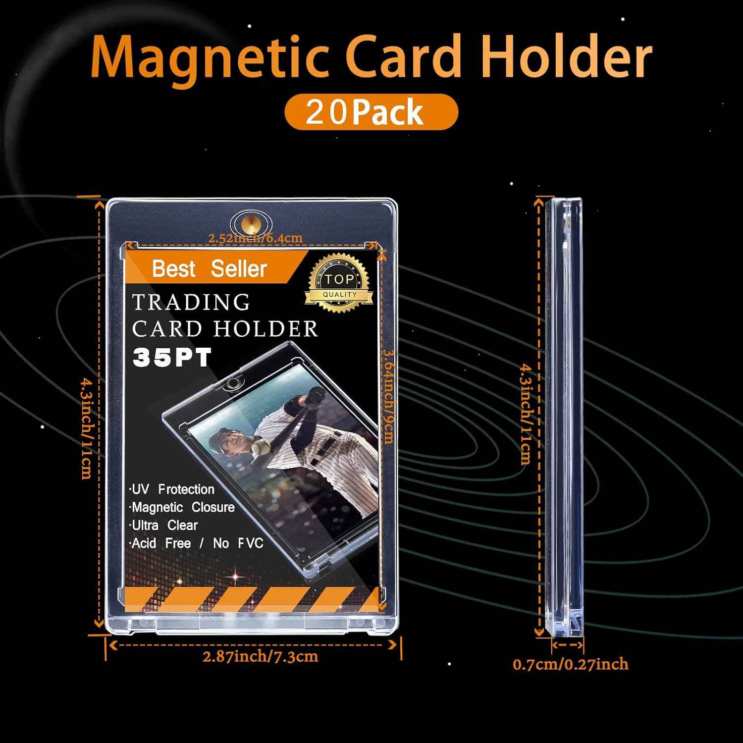 Magnetic Card Holders for Trading Card,35PT Card Protectors 20 Pack - TTpen