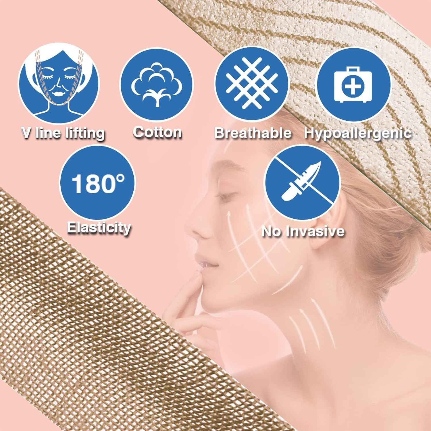 Anti-Wrinkle Tape Facial Myofascial Lift Tape 2.5CM x 5M,2 Rolls - TTpen