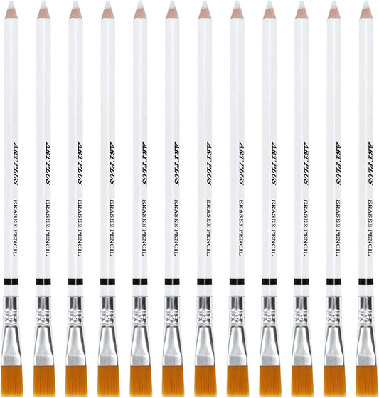 12 Pack Eraser Pencil with Brush