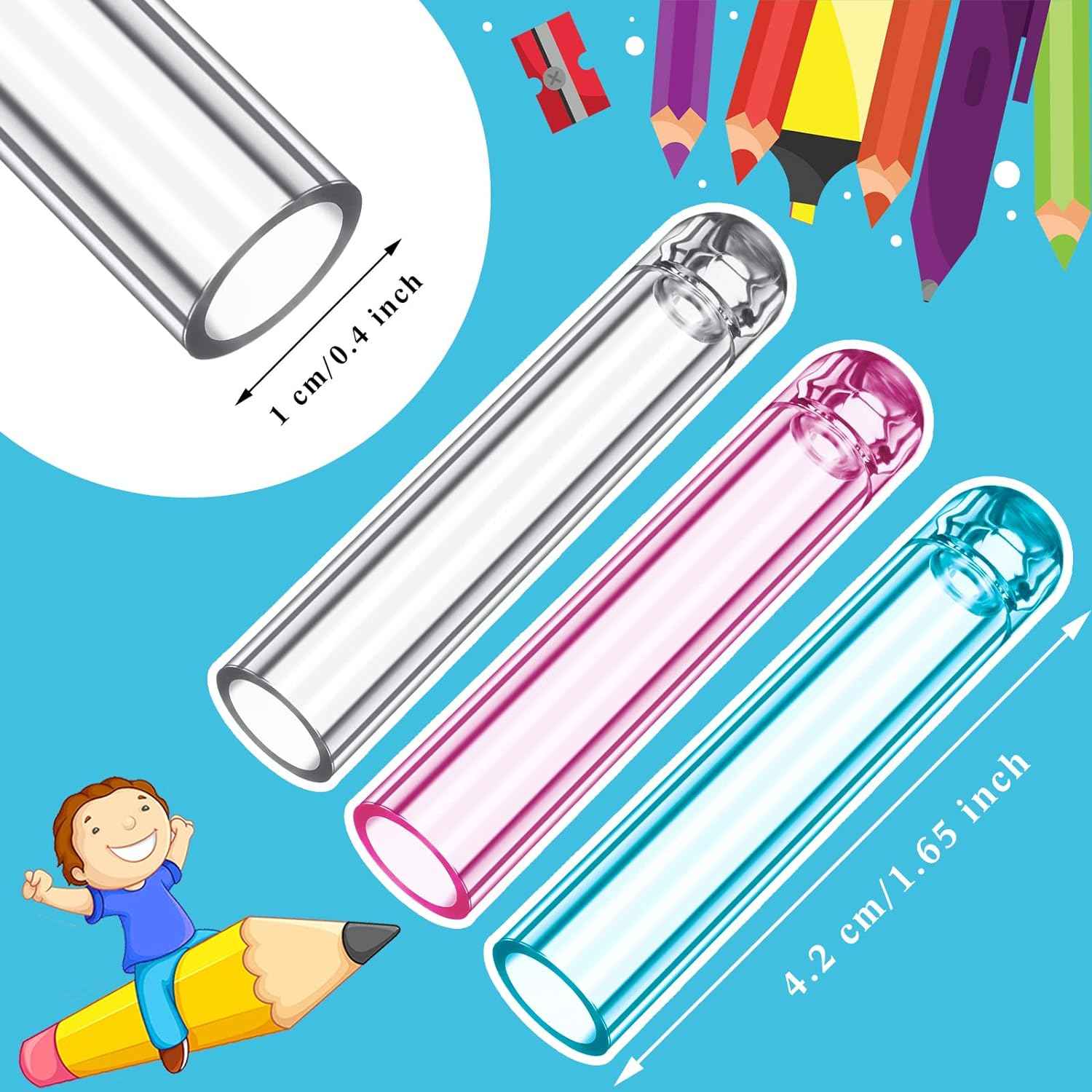 18Pcs Plastic Pencil Caps Tip Protector for Wooden Pencil Extender - TTpen