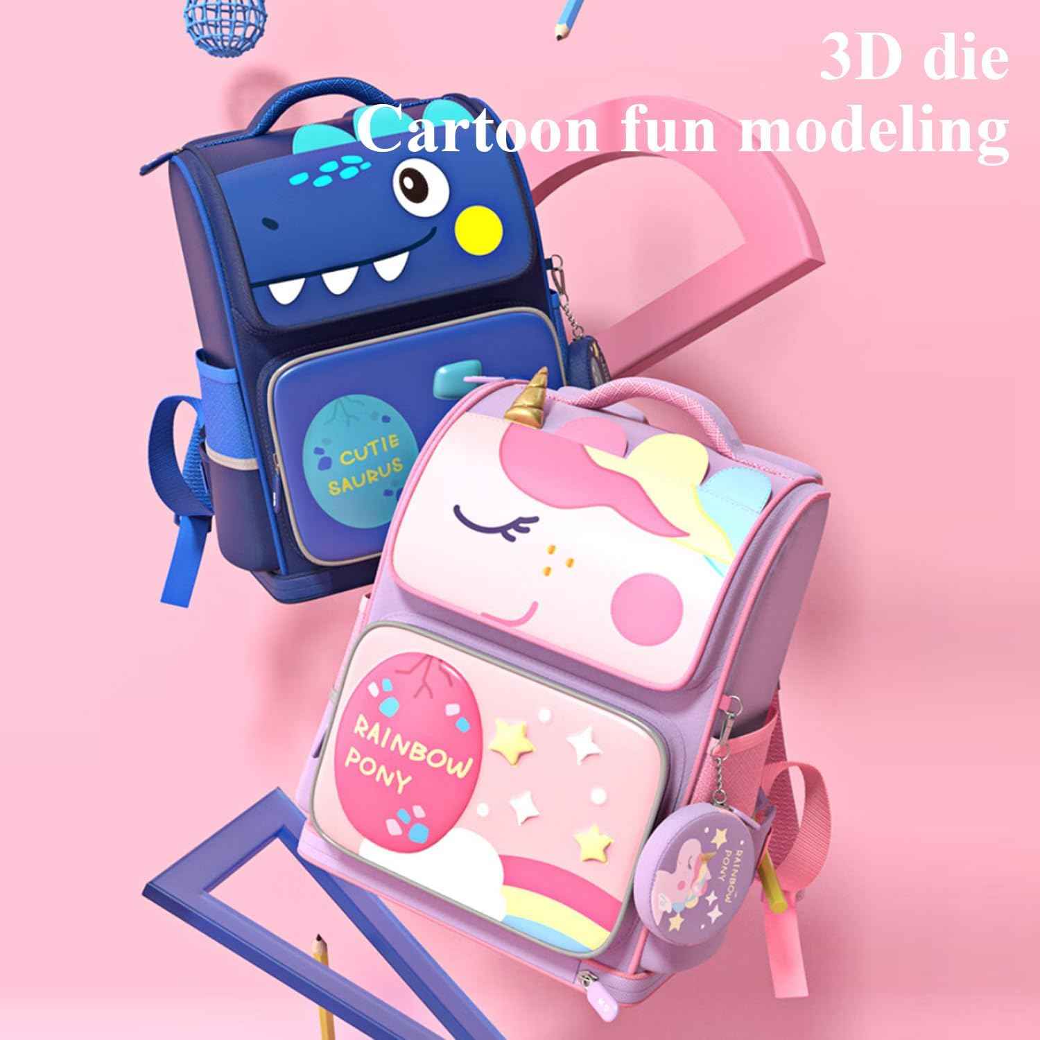 M&G Kids Large Capacity Pink Unicorn Backpack Girls School Bag - TTpen