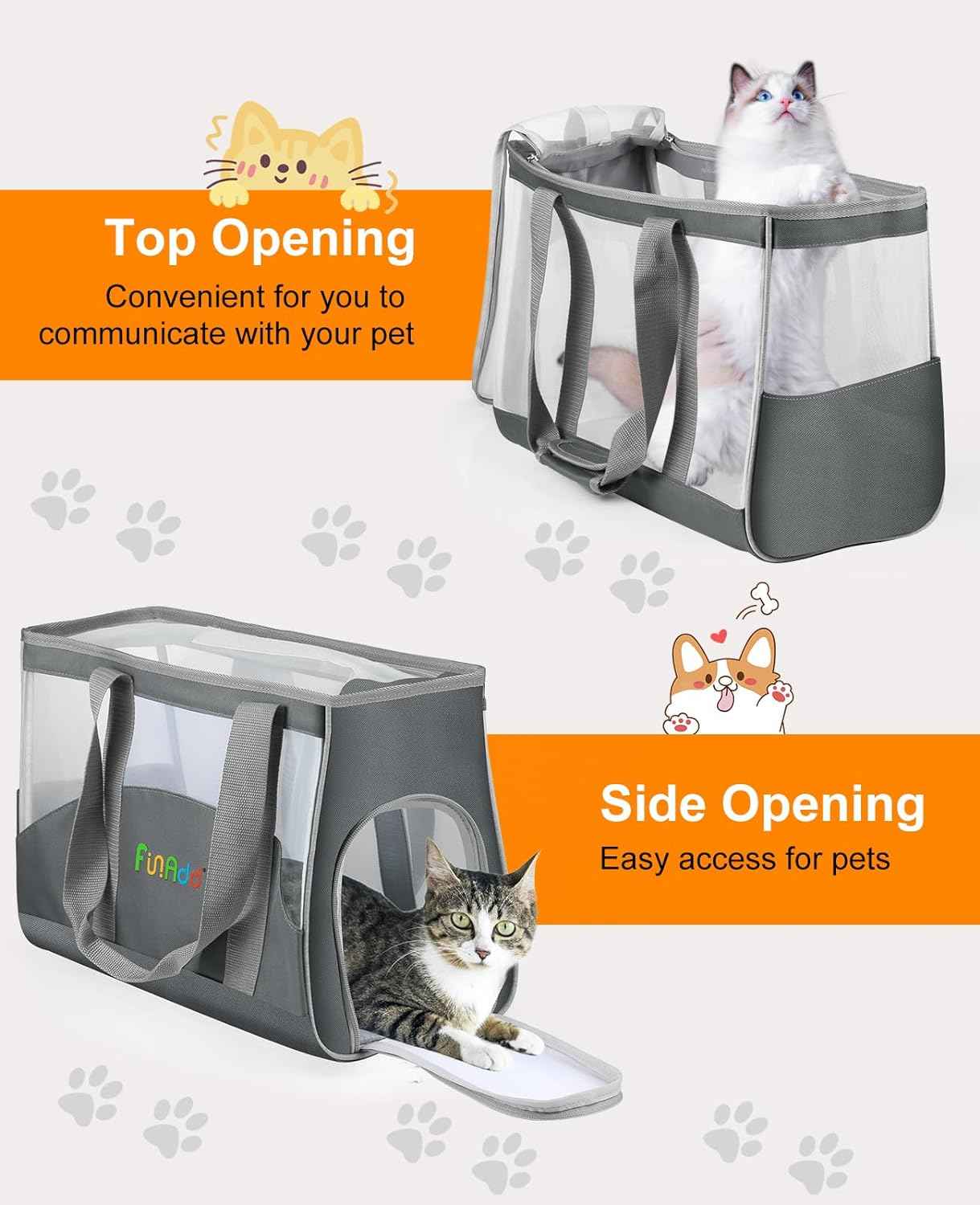 FunAdd Pet Pet Carrier,Airline Approved,for Small Dogs and Cats - TTpen