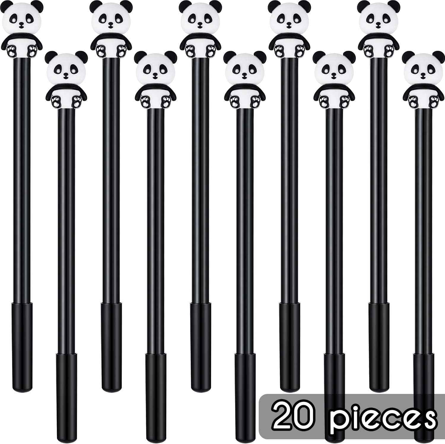 20Pcs Back to School Cute Panda 0.5 mm Black Gel Ink Pens - TTpen