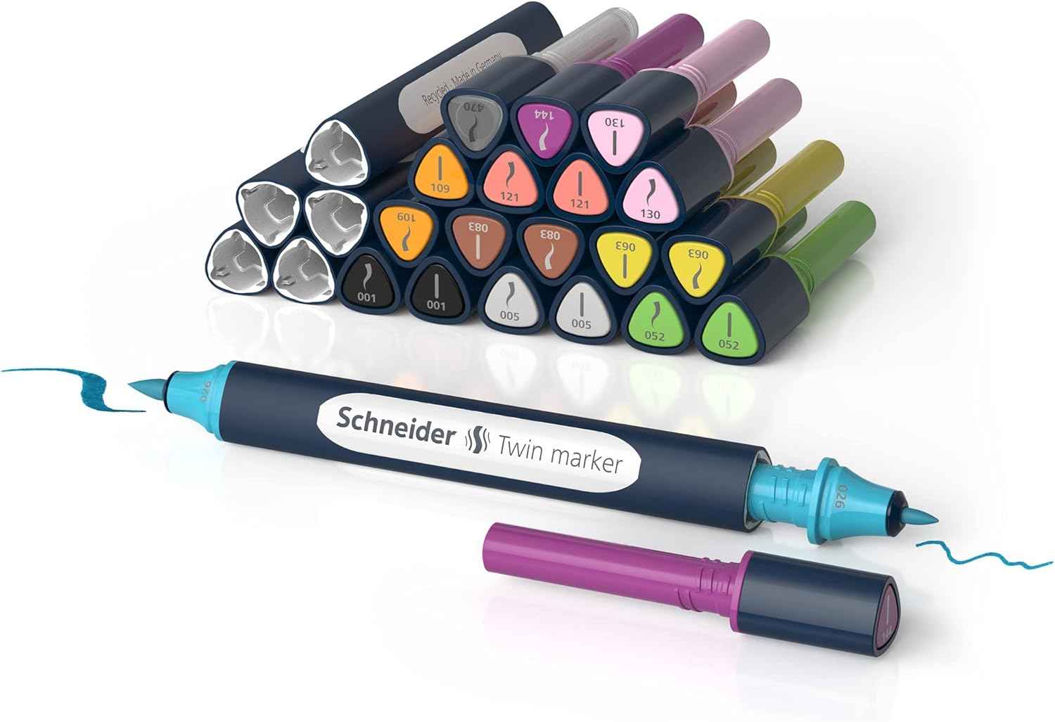 Schneider Twin Marker Paint-It 040 Brush & Round Tip 10 Colors(27 Pieces)