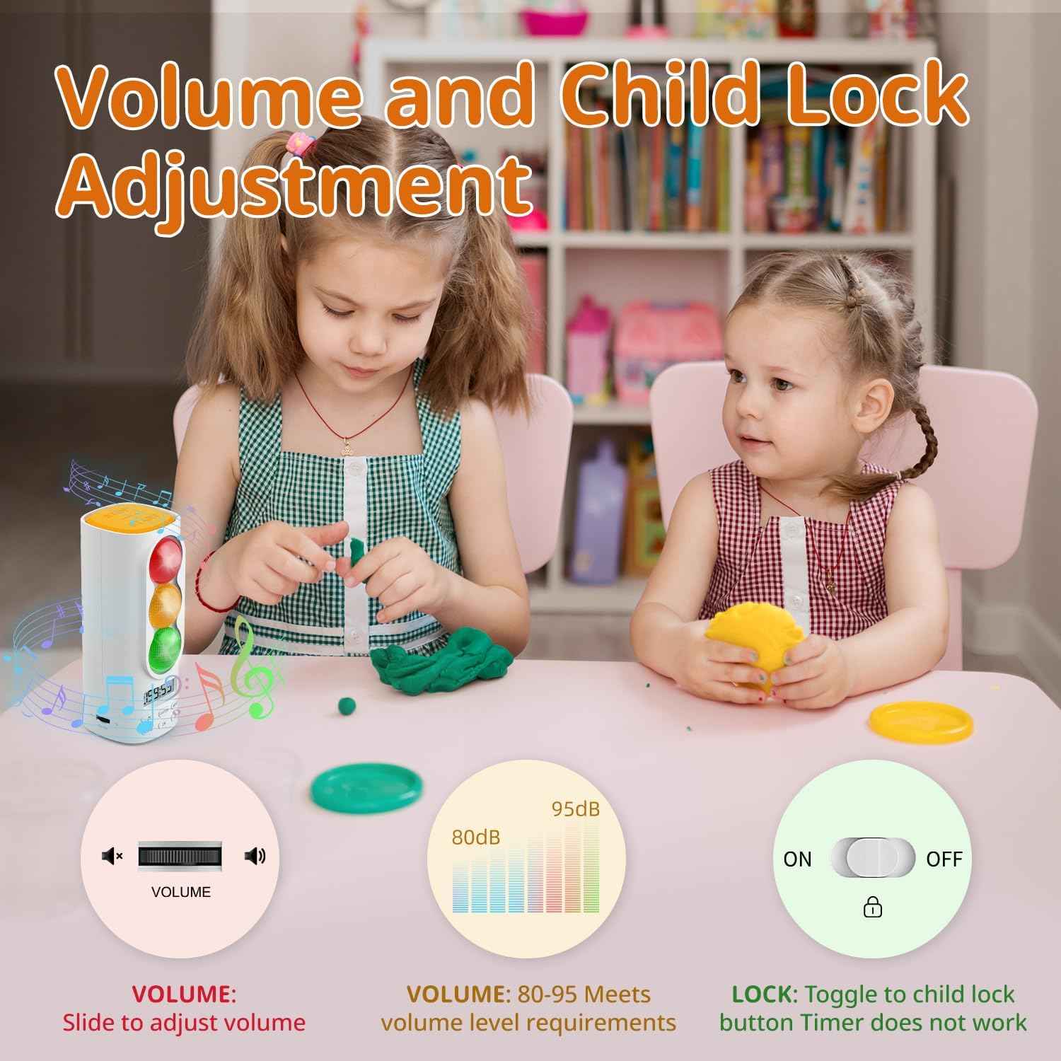 Traffic Light Visual Audio Digital Timer for Kids Classroom