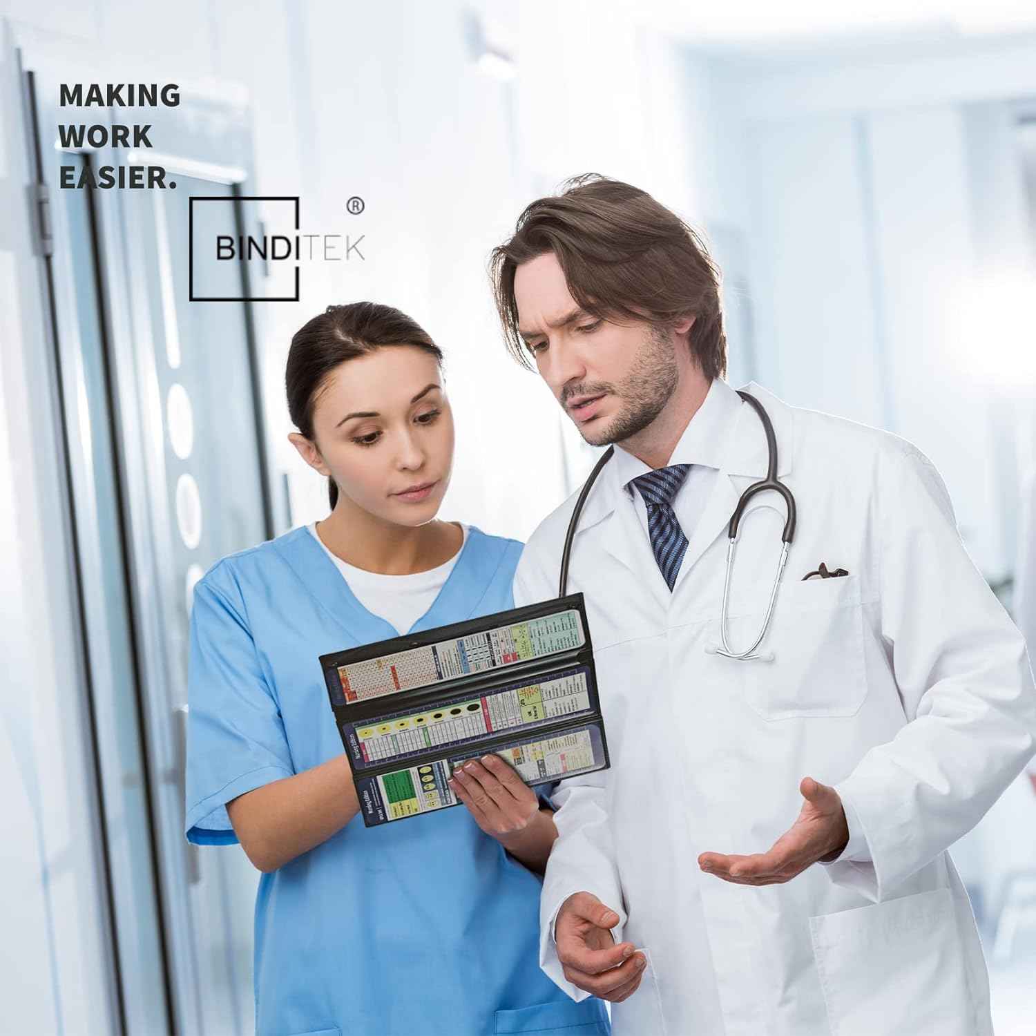 3-Layers Folding Nurse Clipboard with Nursing Edition Cheat Sheets Black - TTpen