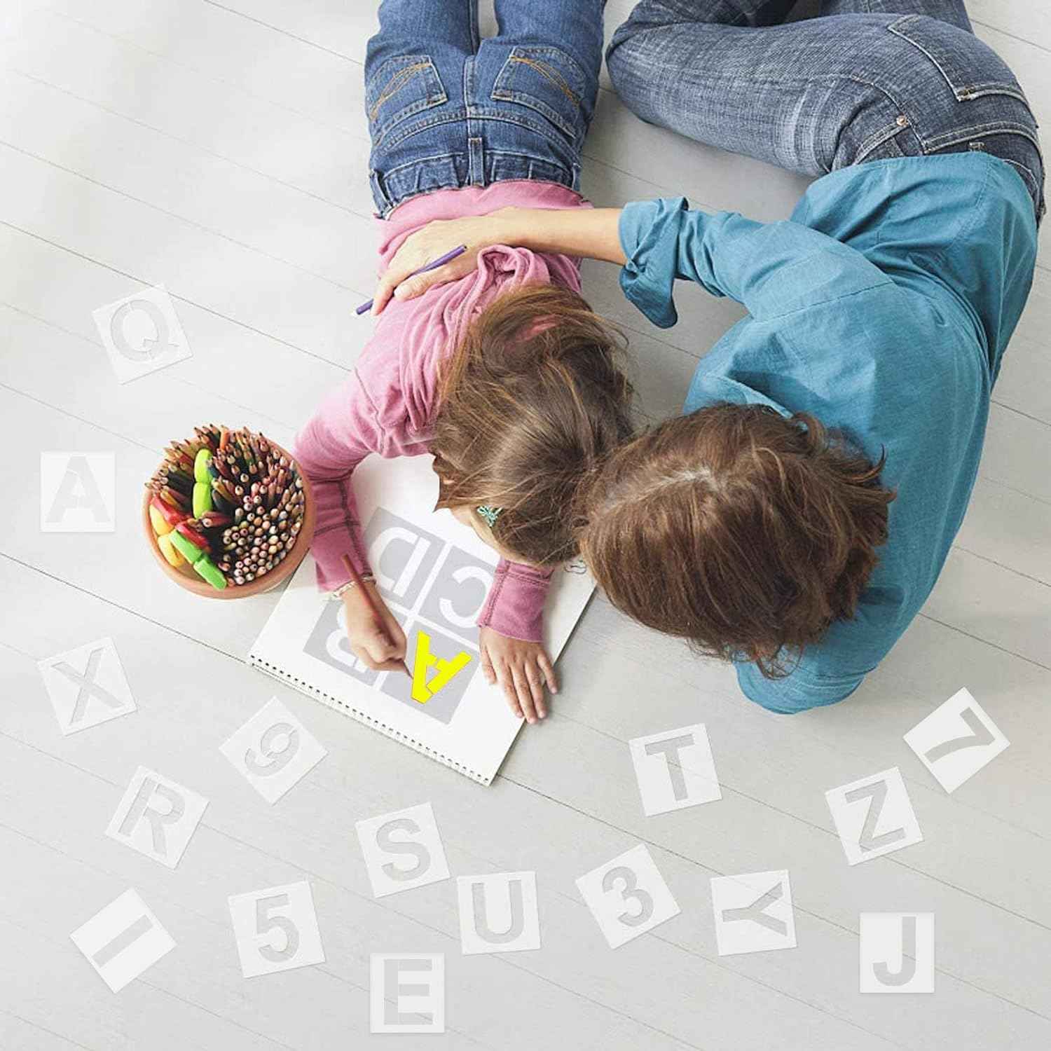 6 Inch 36PCS Reusable Plastic Letter Stencils and Numbers - TTpen