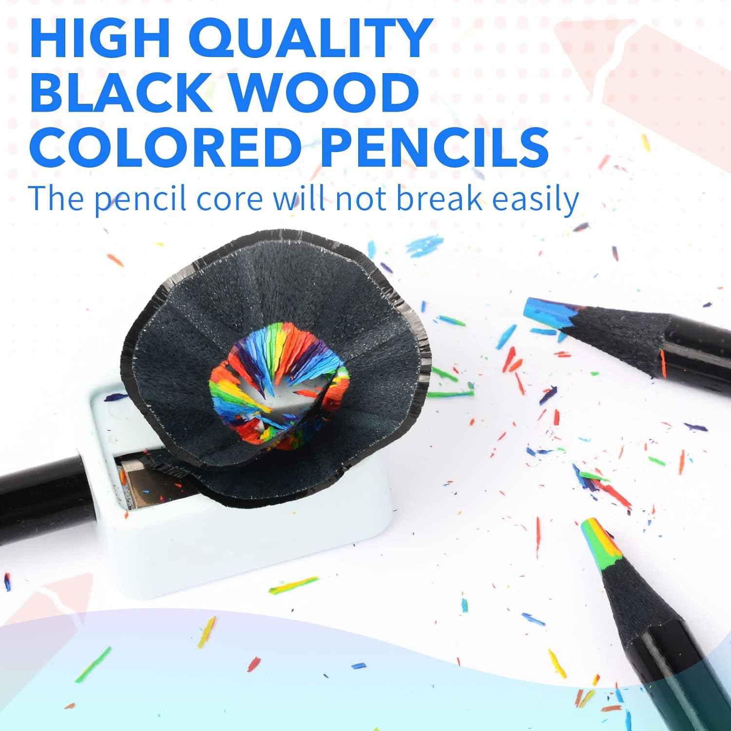 12PCS Black Wooden 7IN1 Rainbow Colored Art Drawing Pencils - TTpen