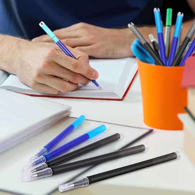 24 Pieces Erasable Gel Ink Pen Refills Point 0.7 mm (Black,Blue) - TTpen