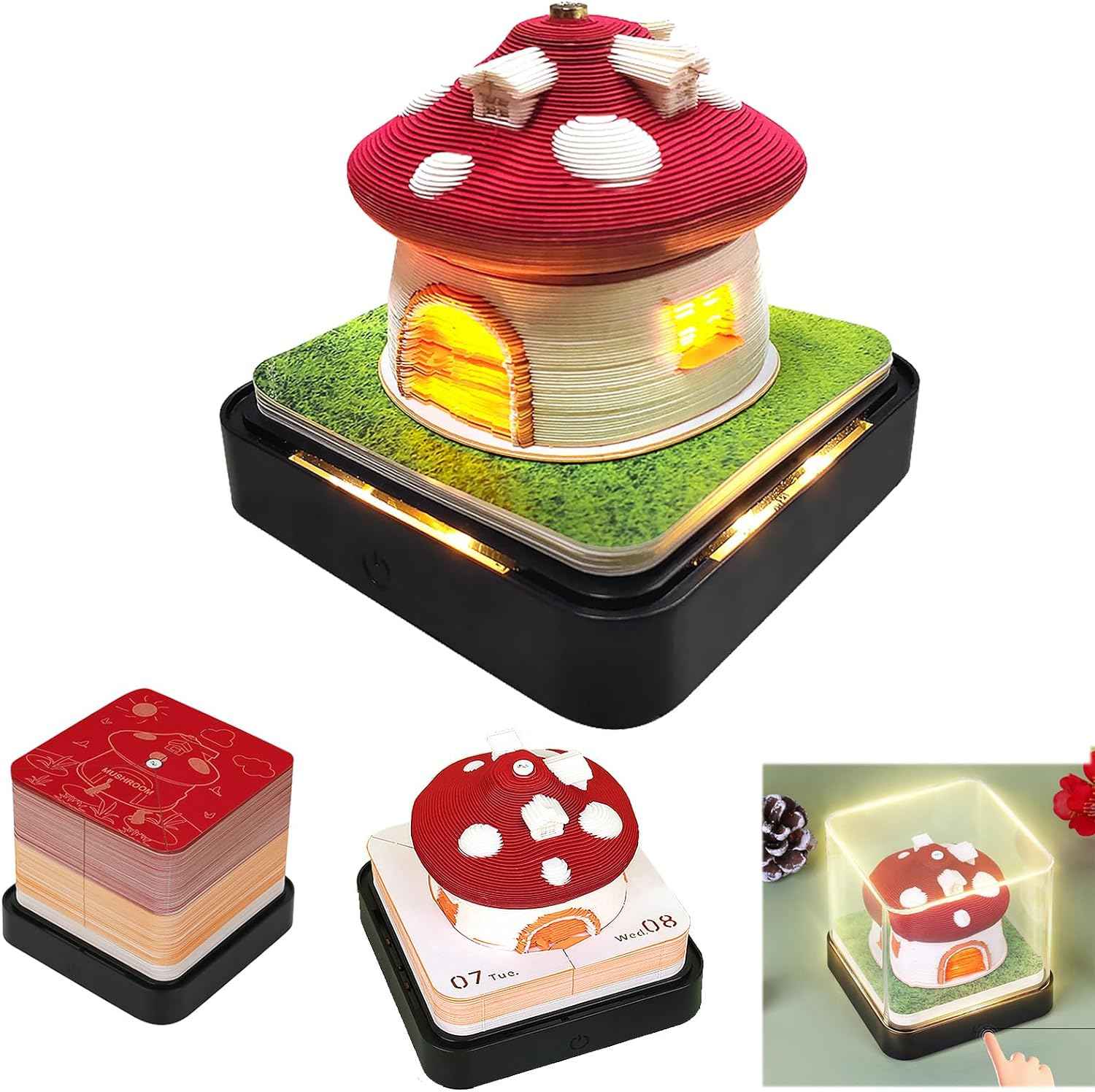 2024 Time Piece Mushroom Calendar Memo Pad with LED Lights - TTpen
