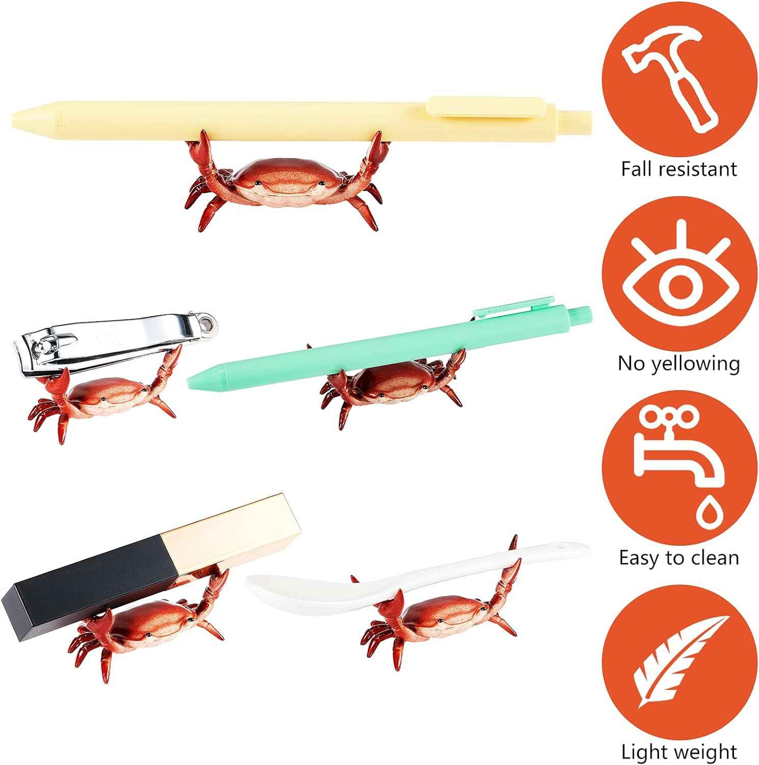 2Pcs Creative Cute Weightlifting Crab Pen Holder - TTpen