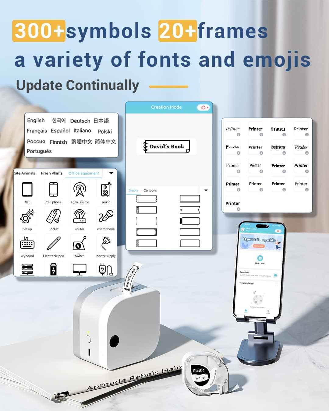 Phomemo P20 Pro Label Maker Machine with Tape,Small Handheld Sticker Printer - TTpen