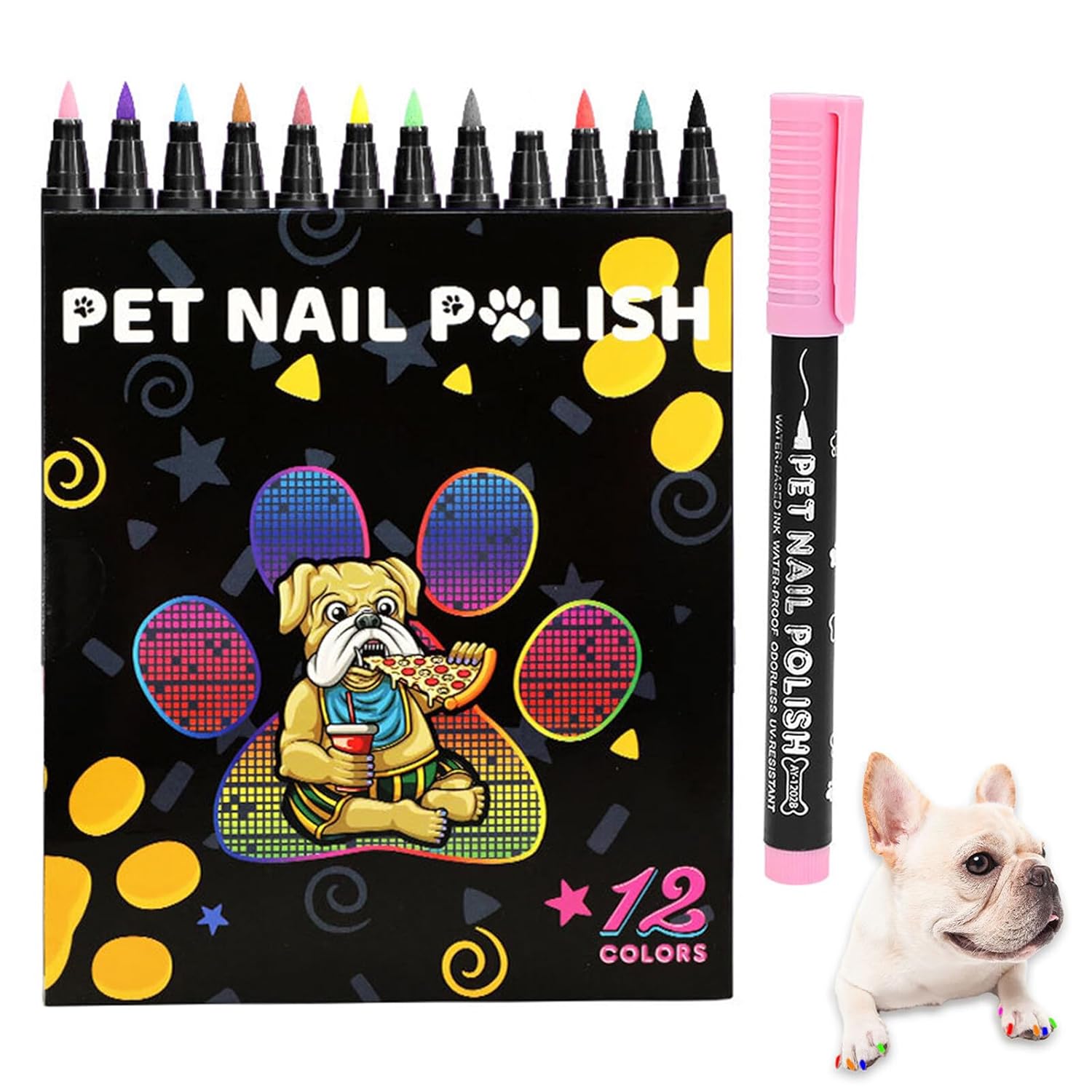 12 Colors Pet Nail Polish Marker Pens