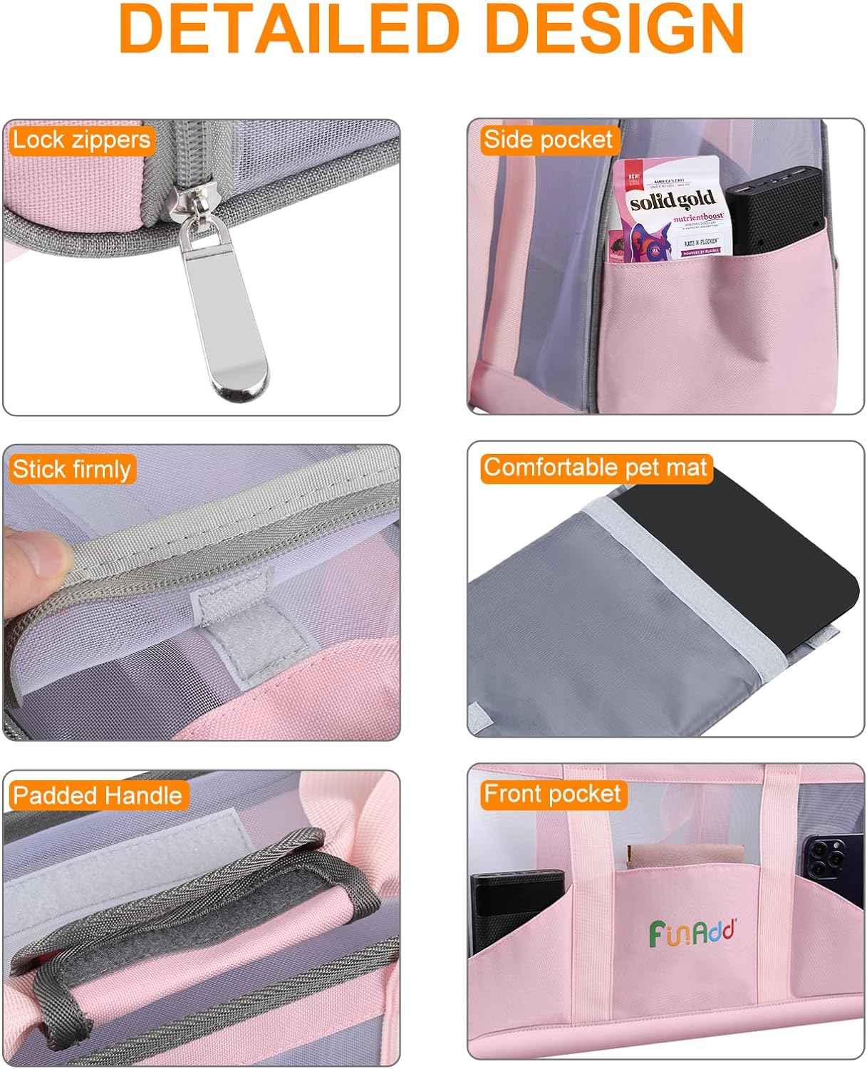 FunAdd Pet Pet Carrier,Airline Approved,for Small Dogs and Cats - TTpen