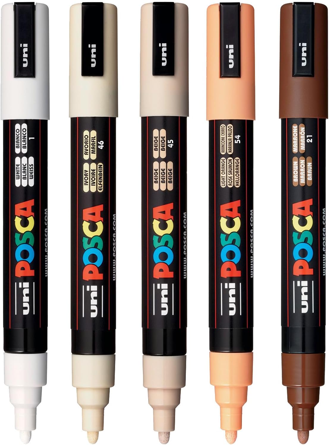 Posca PC-5M Paint Art Markers,5 Warm Neutral Color,Medium Tip