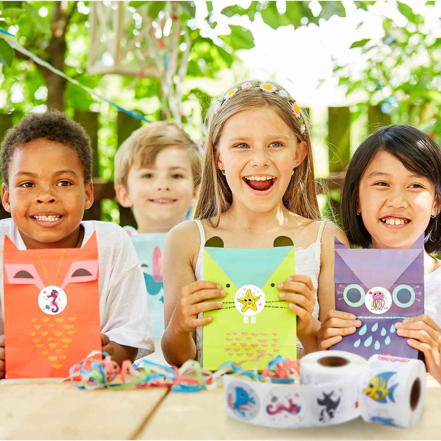 1000Pcs Round Sea Ocean Animal Stickers,1.5 Inch - TTpen